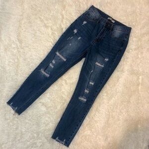 Hammer Jeans Button Fly Cropped Distressed Ankle Jeans, Sz. Small or 24